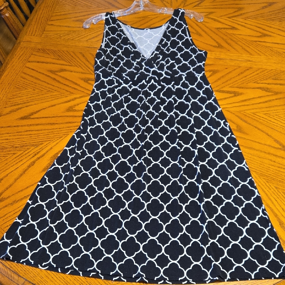 St. John's Bay Black and White Patterned Dress